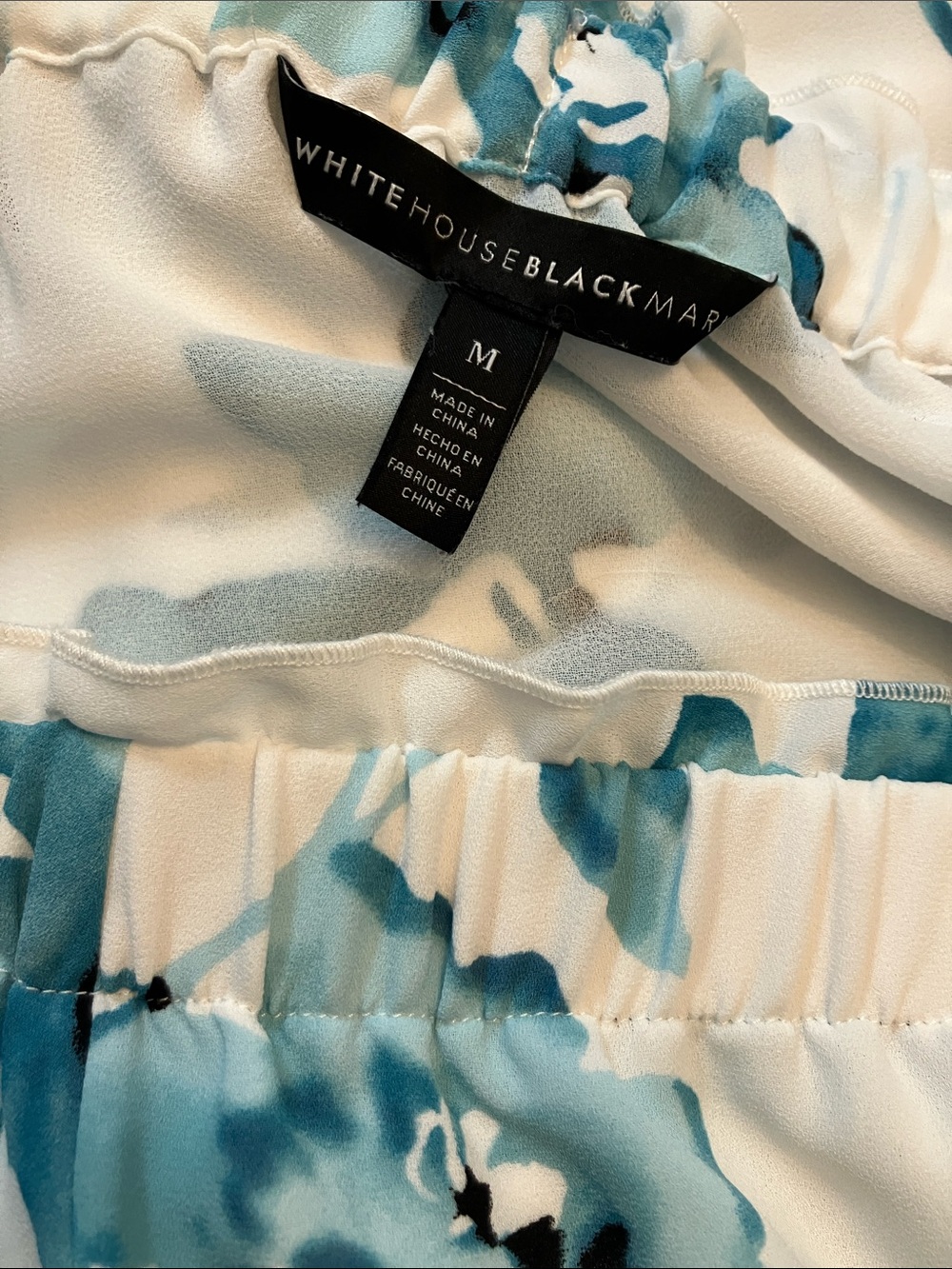 Off-Shoulder Floral Blouse in Teal and White - Picture 5 of 5